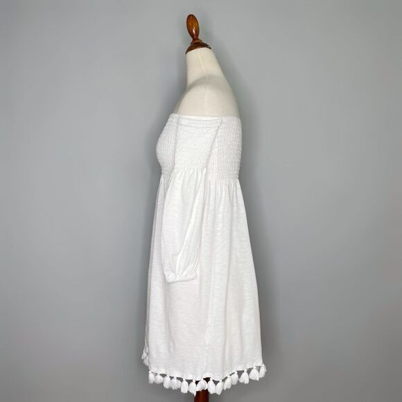 Lilly Pulitzer Trina Beach Mini Dress Smocked White Off Shoulder Size XXS - Picture 7 of 12